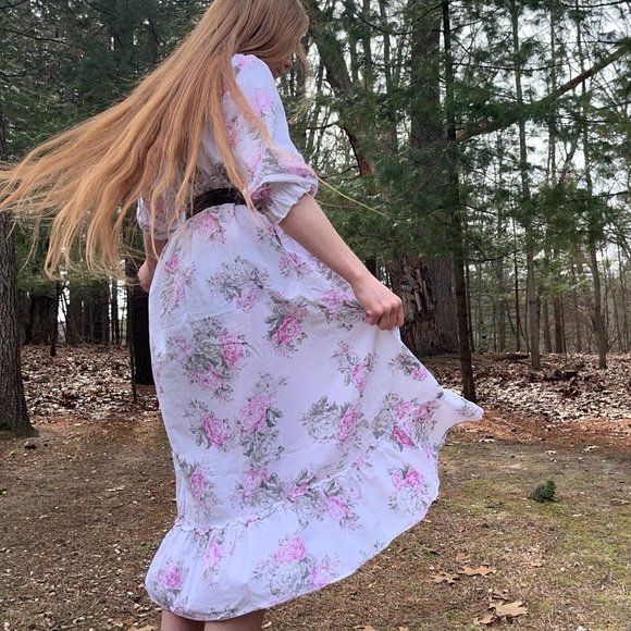 2021 Eileen West Floral Ruffle Nightgown Lace & Ribbon Trim Coquette Cottagecore - Picture 8 of 16